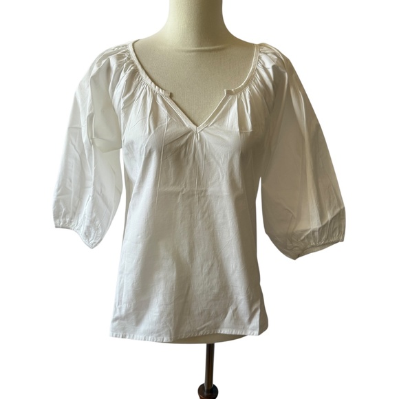 S’edge Tops - S’EDGE TOP PUFF SHORT SLEEVE SPLIT NECK MINIMALIST MODERN DRESSY CASUAL XS